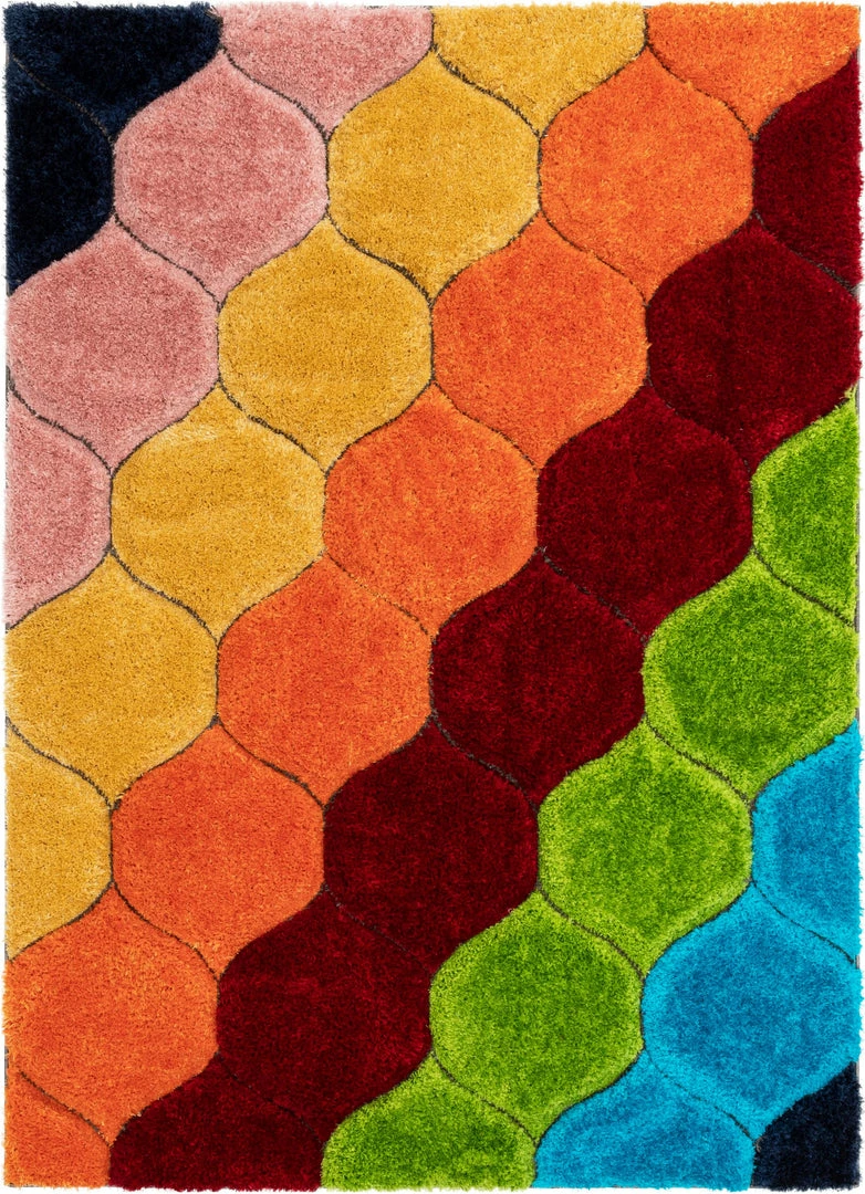 Well Woven Rainbow Modern Geometric Shag Multi 3D Textured Thick & Soft Shag Rug 2 Well Woven Rainbow Modern Geometric Shag Multi 3D Textured Thick & Soft Shag Rug