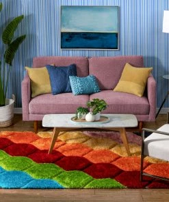 Well Woven Rainbow Modern Geometric Shag Multi 3D Textured Thick & Soft Shag Rug 15 Well Woven Rainbow Modern Geometric Shag Multi 3D Textured Thick & Soft Shag Rug