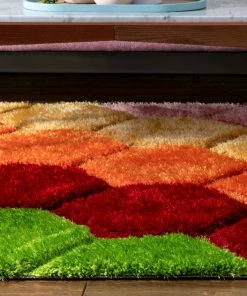 Well Woven Rainbow Modern Geometric Shag Multi 3D Textured Thick & Soft Shag Rug 16 Well Woven Rainbow Modern Geometric Shag Multi 3D Textured Thick & Soft Shag Rug