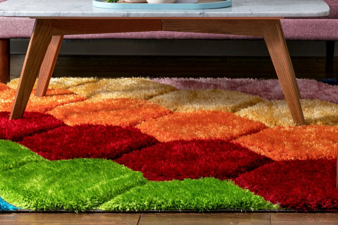 Well Woven Rainbow Modern Geometric Shag Multi 3D Textured Thick & Soft Shag Rug 6 Well Woven Rainbow Modern Geometric Shag Multi 3D Textured Thick & Soft Shag Rug