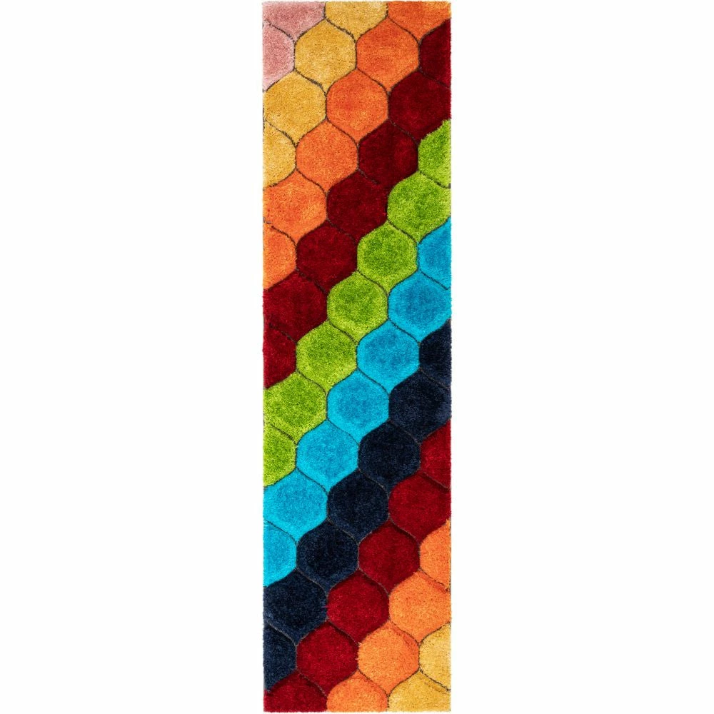 Well Woven Rainbow Modern Geometric Shag Multi 3D Textured Thick & Soft Shag Rug 11 Well Woven Rainbow Modern Geometric Shag Multi 3D Textured Thick & Soft Shag Rug