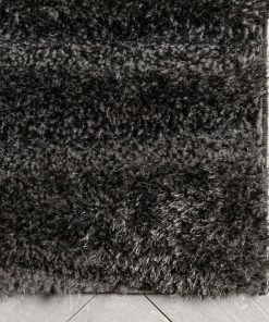 Well Woven Apallo Modern Geometric Black 3D Textured Thick & Soft Shag Rug