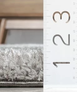 Well Woven Apallo Modern Geometric Black 3D Textured Thick & Soft Shag Rug