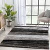 Well Woven Apallo Modern Geometric Black 3D Textured Thick & Soft Shag Rug
