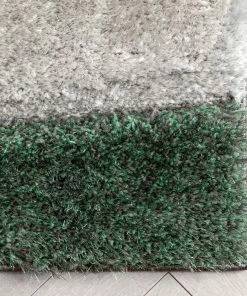 Well Woven Apallo Modern Geometric Green 3D Textured Thick & Soft Shag Rug