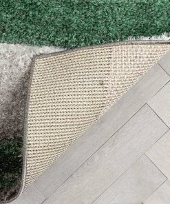 Well Woven Apallo Modern Geometric Green 3D Textured Thick & Soft Shag Rug