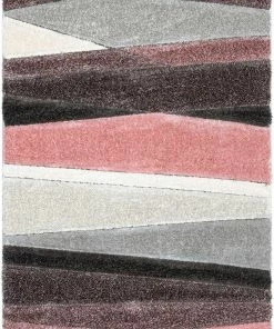 Well Woven Apallo Modern Geometric Blush 3D Textured Thick & Soft Shag Rug