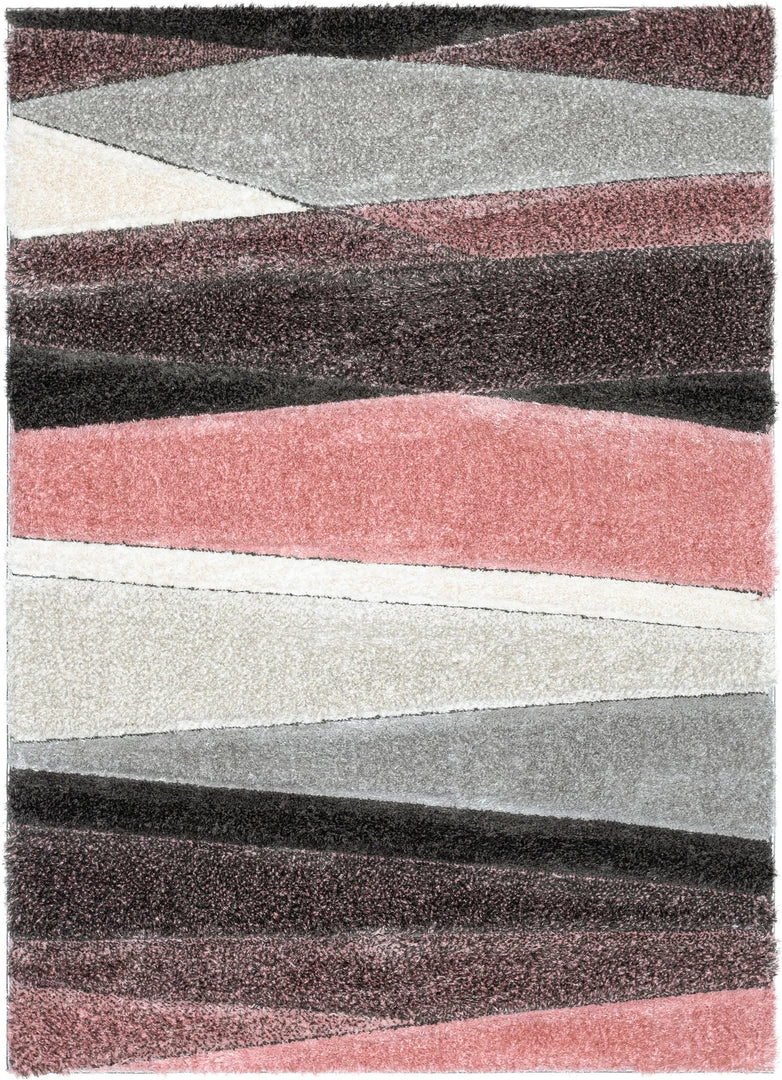 Well Woven Apallo Modern Geometric Blush 3D Textured Thick & Soft Shag Rug 2 Well Woven Apallo Modern Geometric Blush 3D Textured Thick & Soft Shag Rug