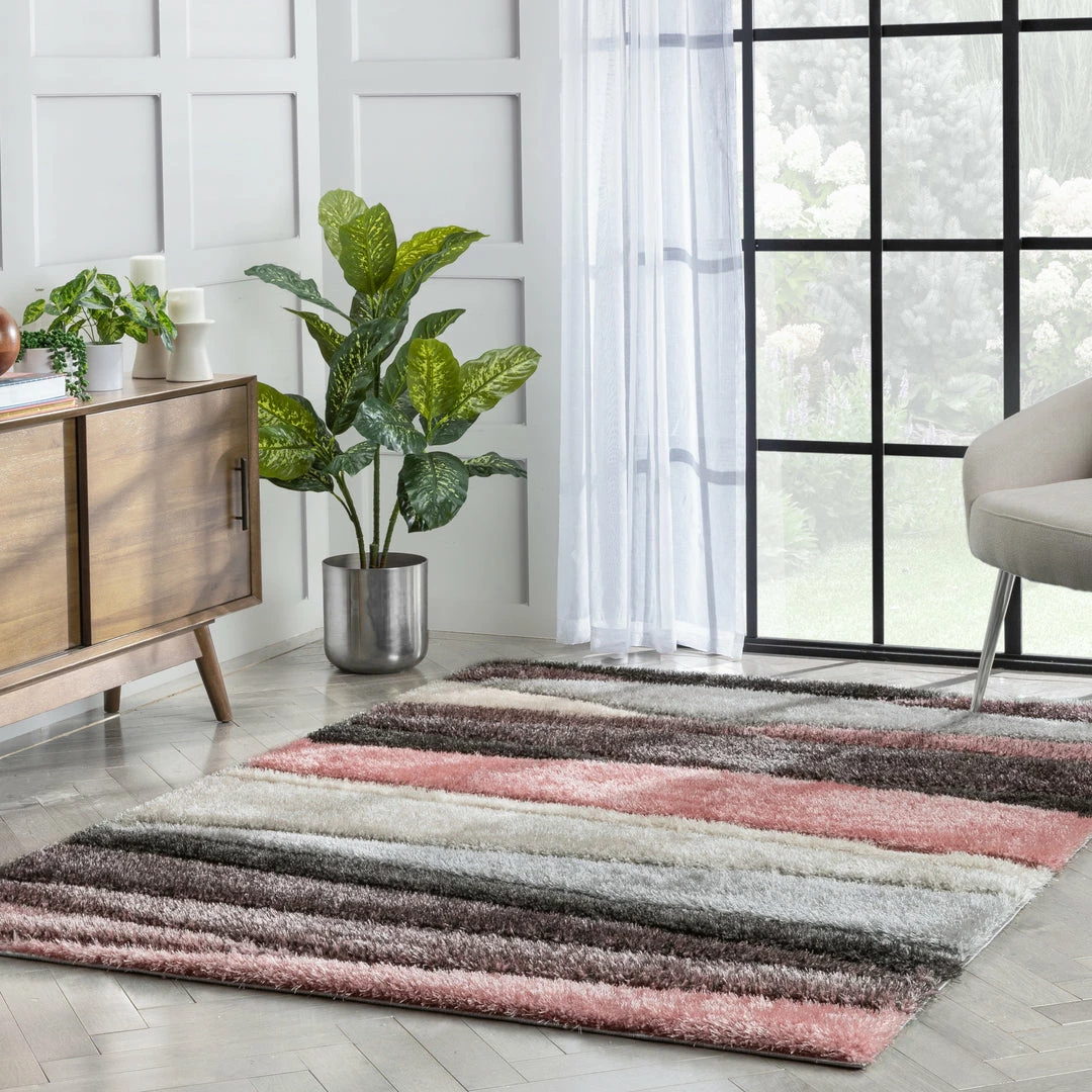 Well Woven Apallo Modern Geometric Blush 3D Textured Thick & Soft Shag Rug 9 Well Woven Apallo Modern Geometric Blush 3D Textured Thick & Soft Shag Rug