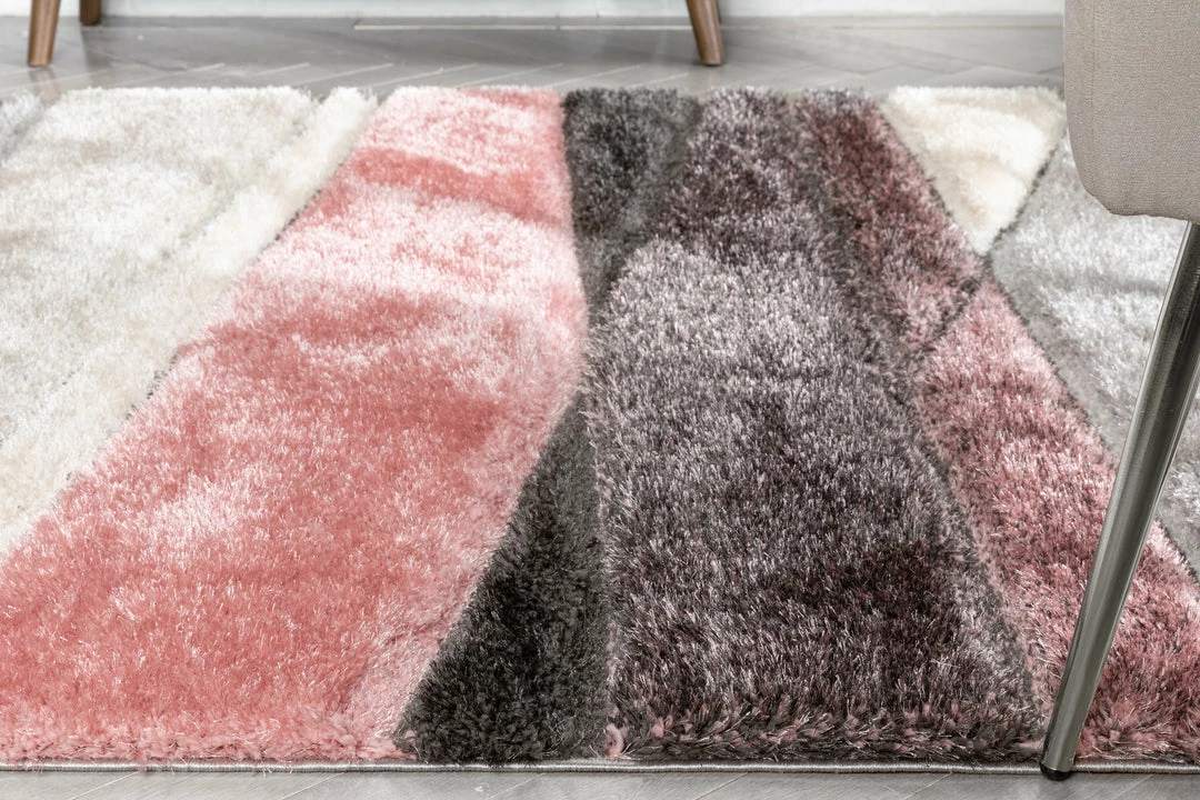 Well Woven Apallo Modern Geometric Blush 3D Textured Thick & Soft Shag Rug 8 Well Woven Apallo Modern Geometric Blush 3D Textured Thick & Soft Shag Rug