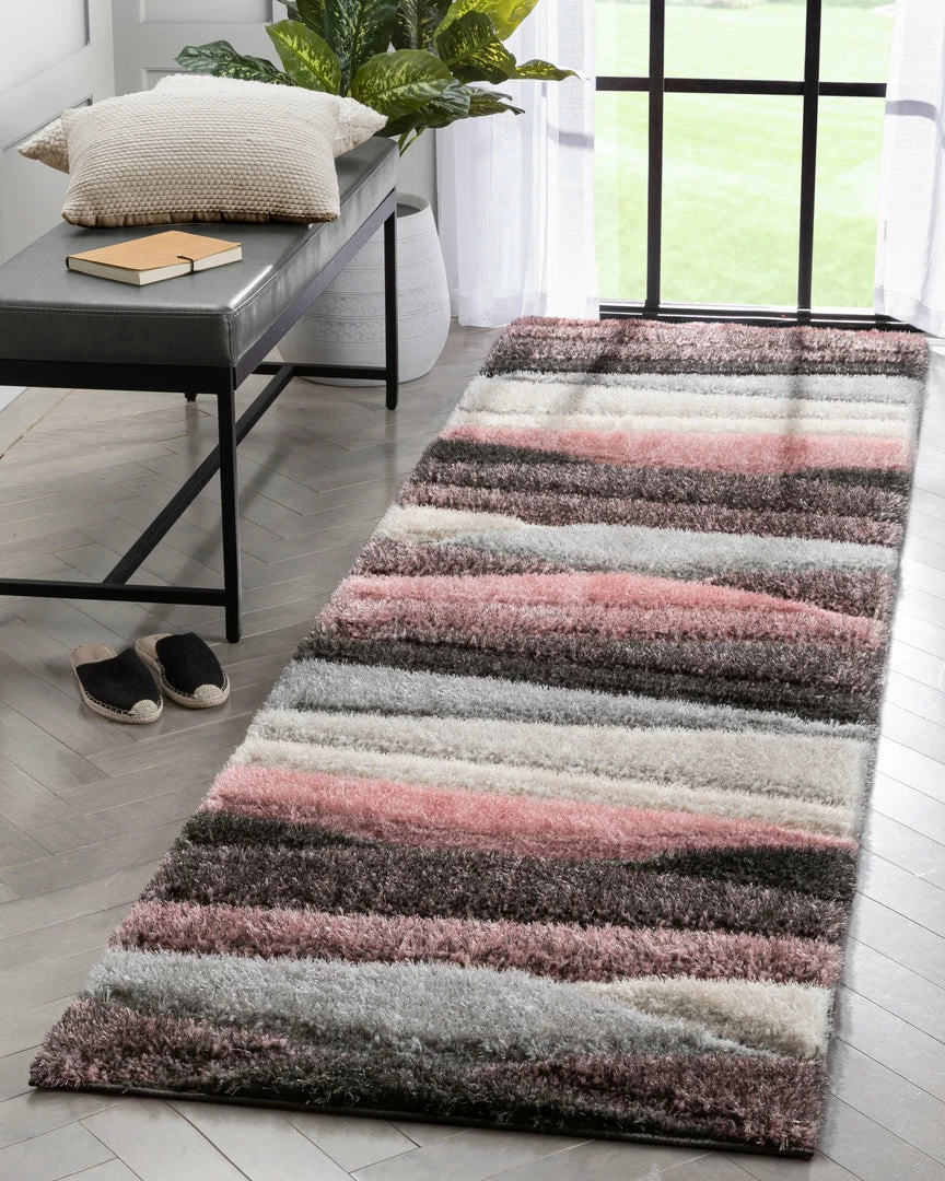 Well Woven Apallo Modern Geometric Blush 3D Textured Thick & Soft Shag Rug 12 Well Woven Apallo Modern Geometric Blush 3D Textured Thick & Soft Shag Rug