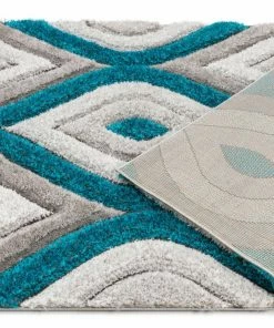 Well Woven Malibu Blue Modern 3D Textured Shag Rug