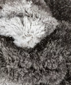 Well Woven Holland Modern Geometric Black 3D Textured Thick & Soft Shag Rug