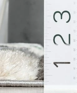 Well Woven Holland Modern Geometric Green 3D Textured Thick & Soft Shag Rug