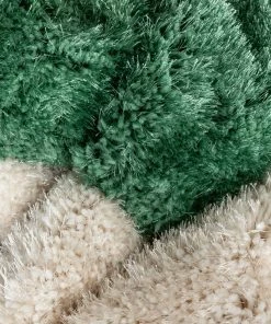 Well Woven Holland Modern Geometric Green 3D Textured Thick & Soft Shag Rug