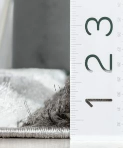 Well Woven Holland Modern Geometric Light Blue 3D Textured Thick & Soft Shag Rug