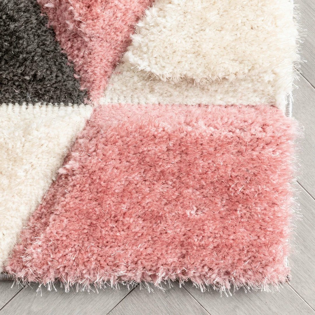 Well Woven Holland Modern Geometric Blush 3D Textured Thick & Soft Shag Rug 4 Well Woven Holland Modern Geometric Blush 3D Textured Thick & Soft Shag Rug