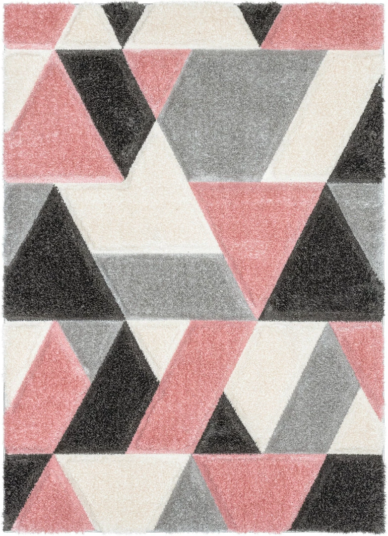 Well Woven Holland Modern Geometric Blush 3D Textured Thick & Soft Shag Rug 2 Well Woven Holland Modern Geometric Blush 3D Textured Thick & Soft Shag Rug