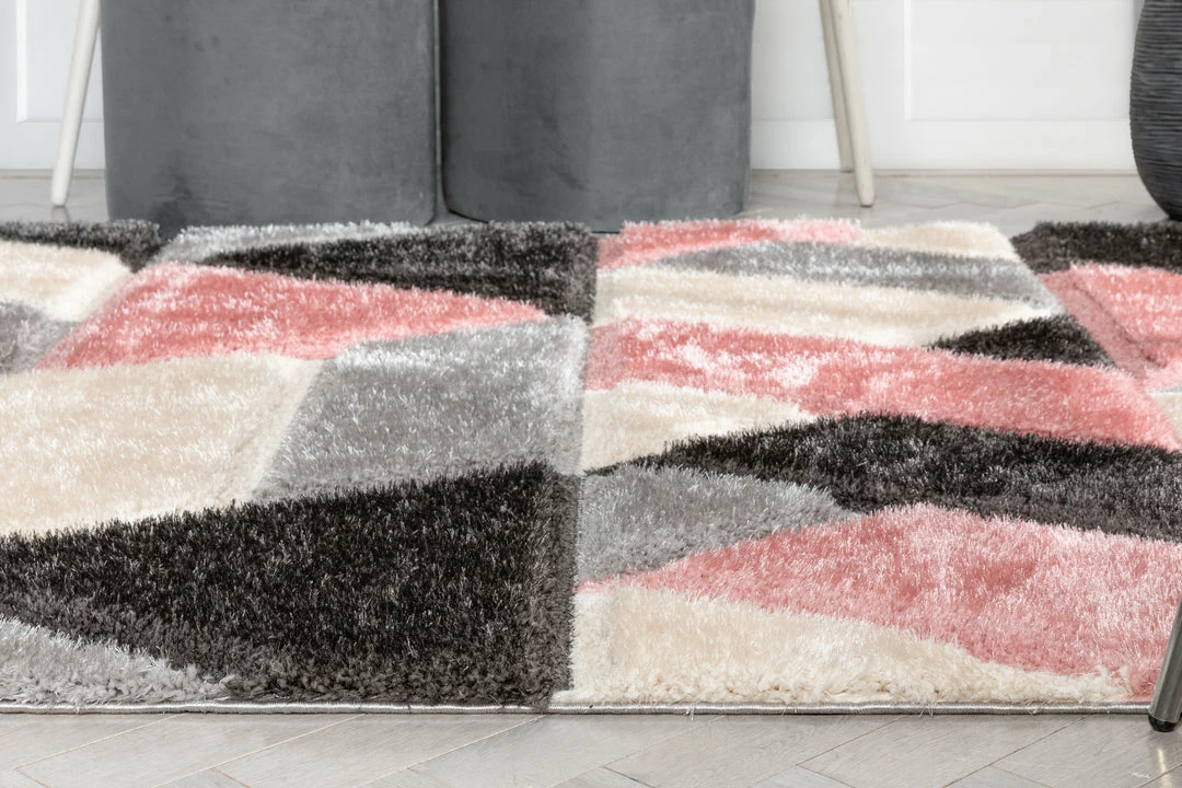Well Woven Holland Modern Geometric Blush 3D Textured Thick & Soft Shag Rug 8 Well Woven Holland Modern Geometric Blush 3D Textured Thick & Soft Shag Rug