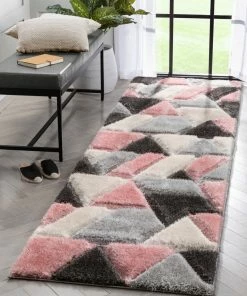 Well Woven Holland Modern Geometric Blush 3D Textured Thick & Soft Shag Rug 23 Well Woven Holland Modern Geometric Blush 3D Textured Thick & Soft Shag Rug