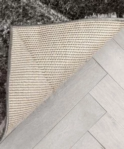 Well Woven Luz Modern Geometric Black 3D Textured Thick & Soft Shag Rug