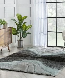 Well Woven Luz Modern Geometric Light Blue 3D Textured Thick & Soft Shag Rug 20 Well Woven Luz Modern Geometric Light Blue 3D Textured Thick & Soft Shag Rug