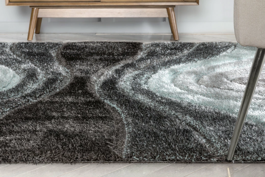 Well Woven Luz Modern Geometric Light Blue 3D Textured Thick & Soft Shag Rug 8 Well Woven Luz Modern Geometric Light Blue 3D Textured Thick & Soft Shag Rug