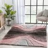 Well Woven Luz Modern Geometric Blush 3D Textured Thick & Soft Shag Rug