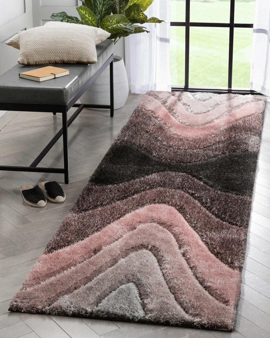 Well Woven Luz Modern Geometric Blush 3D Textured Thick & Soft Shag Rug 12 Well Woven Luz Modern Geometric Blush 3D Textured Thick & Soft Shag Rug