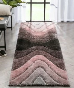 Well Woven Luz Modern Geometric Blush 3D Textured Thick & Soft Shag Rug 22 Well Woven Luz Modern Geometric Blush 3D Textured Thick & Soft Shag Rug