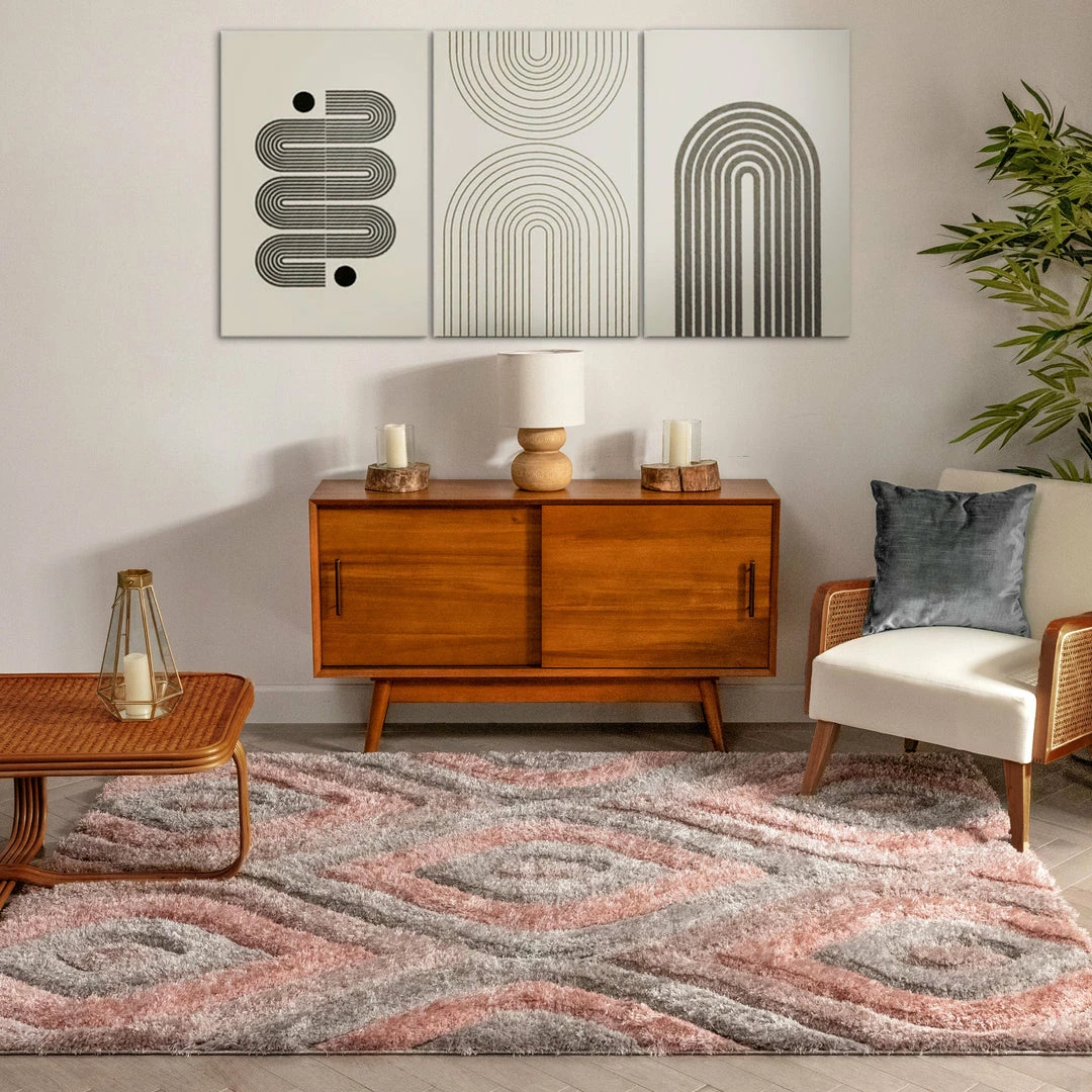 Well Woven Malibu Blush Modern 3D Textured Shag Rug By Chill Rugs 5 Well Woven Malibu Blush Modern 3D Textured Shag Rug By Chill Rugs