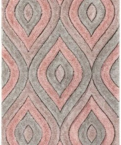 Well Woven Malibu Blush Modern 3D Textured Shag Rug By Chill Rugs