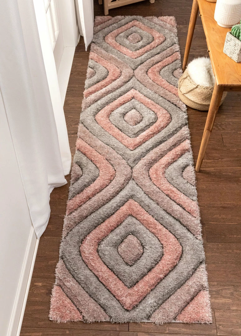 Well Woven Malibu Blush Modern 3D Textured Shag Rug By Chill Rugs 4 Well Woven Malibu Blush Modern 3D Textured Shag Rug By Chill Rugs