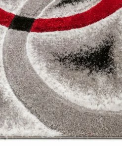 Well Woven Oahu Red Modern Geometric 3D Textured Shag Rug