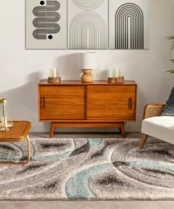 Well Woven Oahu Blue Modern Geometric 3D Textured Shag Rug 12 Well Woven Oahu Blue Modern Geometric 3D Textured Shag Rug