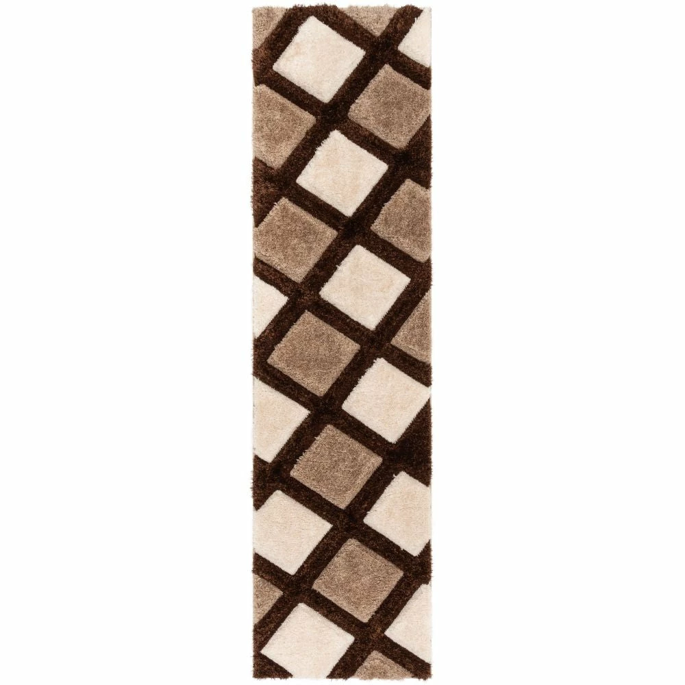 Well Woven Posh Brown Modern Geometric 3D Textured Shag Rug By Chill Rugs 5 Well Woven Posh Brown Modern Geometric 3D Textured Shag Rug By Chill Rugs