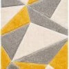 Well Woven Venice Yellow Modern Geometric 3D Textured Shag Rug By Chill Rugs