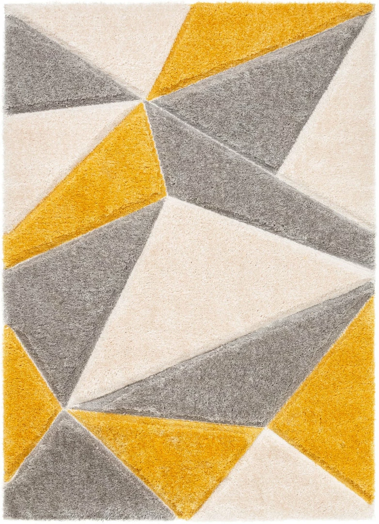 Well Woven Venice Yellow Modern Geometric 3D Textured Shag Rug By Chill Rugs 1 Well Woven Venice Yellow Modern Geometric 3D Textured Shag Rug By Chill Rugs