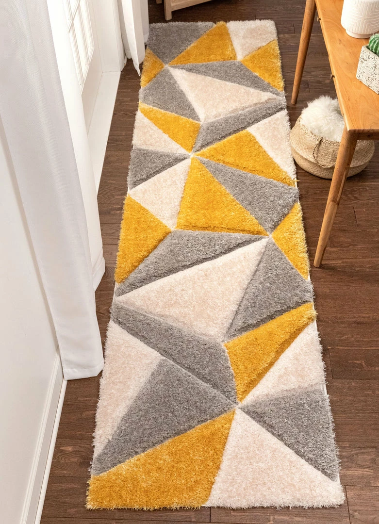 Well Woven Venice Yellow Modern Geometric 3D Textured Shag Rug By Chill Rugs 3 Well Woven Venice Yellow Modern Geometric 3D Textured Shag Rug By Chill Rugs