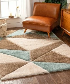 Well Woven Venice Ivory Modern Geometric 3D Textured Shag Rug By Chill Rugs