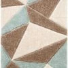 Well Woven Venice Ivory Modern Geometric 3D Textured Shag Rug By Chill Rugs