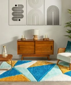 Well Woven Venice Blue Modern Geometric 3D Textured Shag Rug 10 Well Woven Venice Blue Modern Geometric 3D Textured Shag Rug