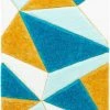 Well Woven Venice Blue Modern Geometric 3D Textured Shag Rug