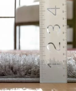 Well Woven Venice Modern Geometric Triangle Pattern Shag Grey Blush 3D Textured Thick & Soft Shag Rug