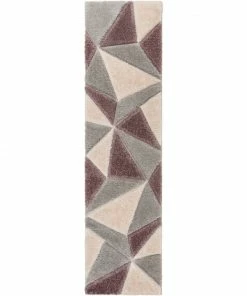 Well Woven Venice Purple Modern Geometric 3D Textured Shag Rug By Chill Rugs