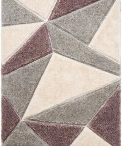 Well Woven Venice Purple Modern Geometric 3D Textured Shag Rug By Chill Rugs