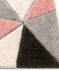 Well Woven Venice Blush Modern Geometric 3D Textured Shag Rug