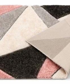 Well Woven Venice Blush Modern Geometric 3D Textured Shag Rug