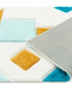 Well Woven Teahupo Blue Modern Geometric 3D Textured Shag Rug