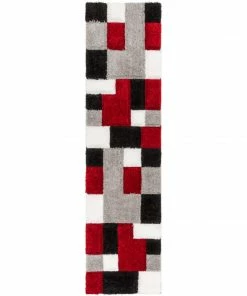 Well Woven Escondido Red Modern Geometric 3D Textured Shag Rug 19 Well Woven Escondido Red Modern Geometric 3D Textured Shag Rug